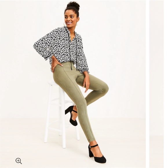 NWT LOFT Faux Suede Leggings - Picture 2 of 4